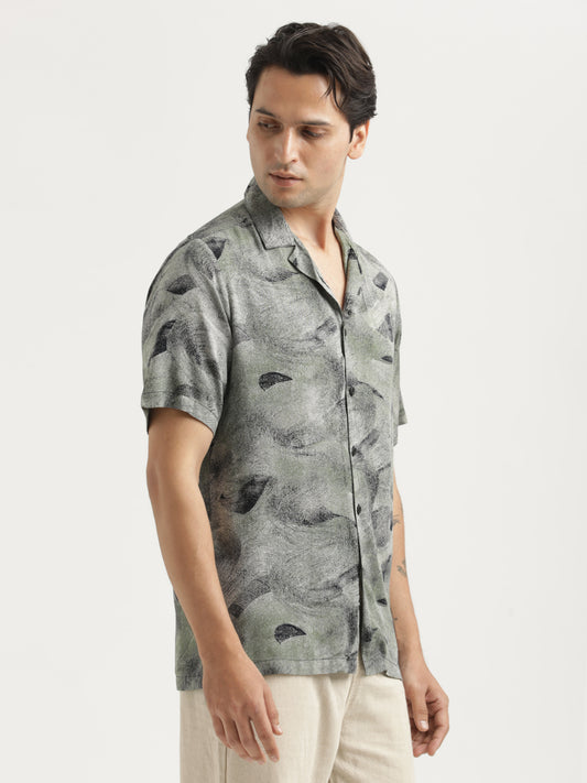 Printed Resort Shirt Lt Grey