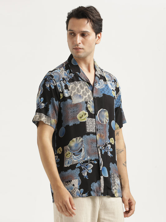 Printed Resort Shirt Lt Blue
