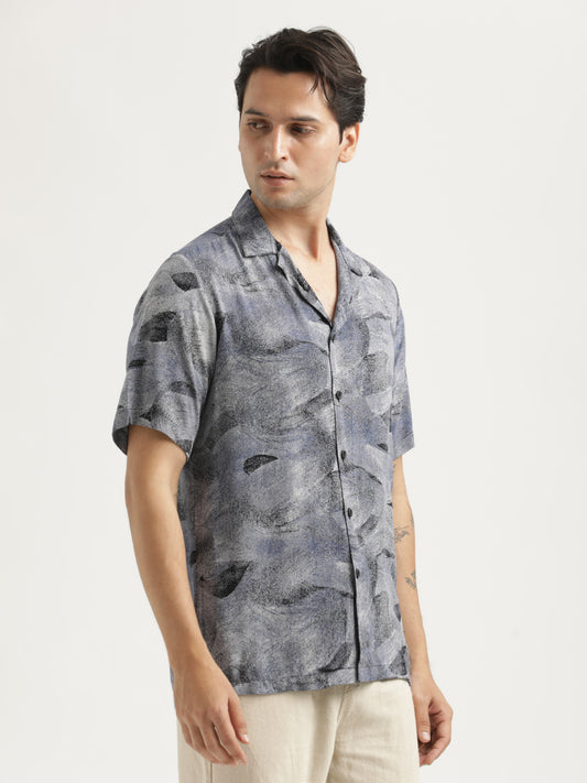 Printed Resort Shirt Navy