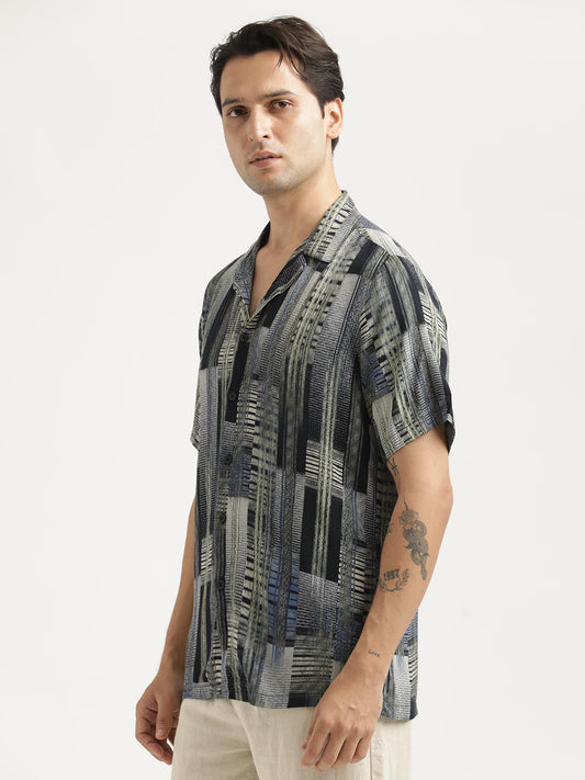 Printed Resort Shirt Dk Blue