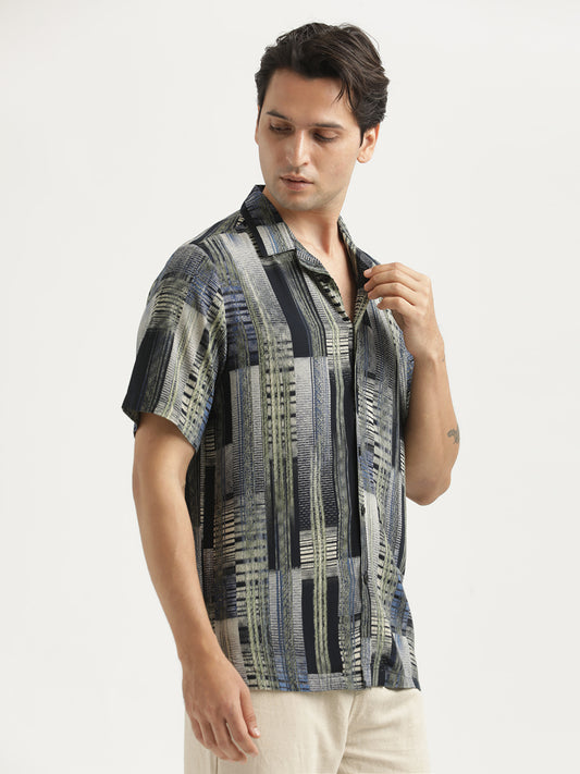 Printed Resort Shirt Dk Blue