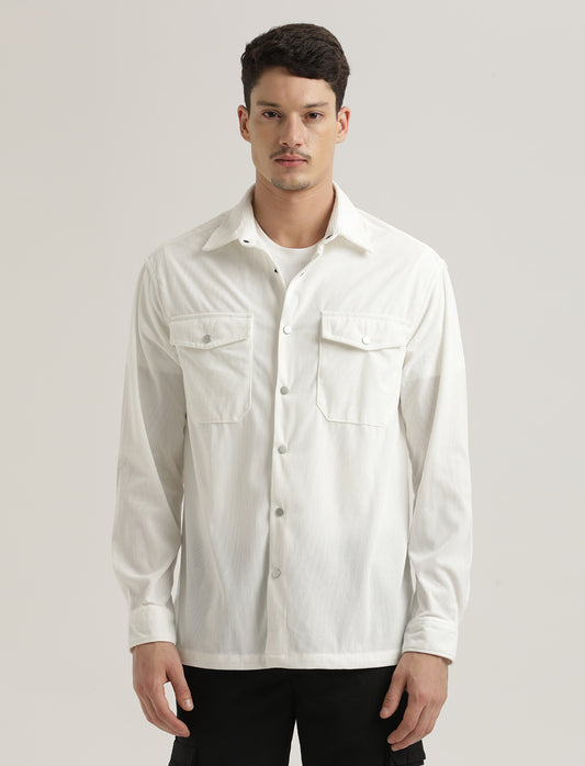 Corduroy Overshirt White