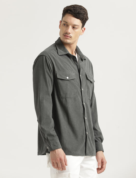 Corduroy Overshirt Grey