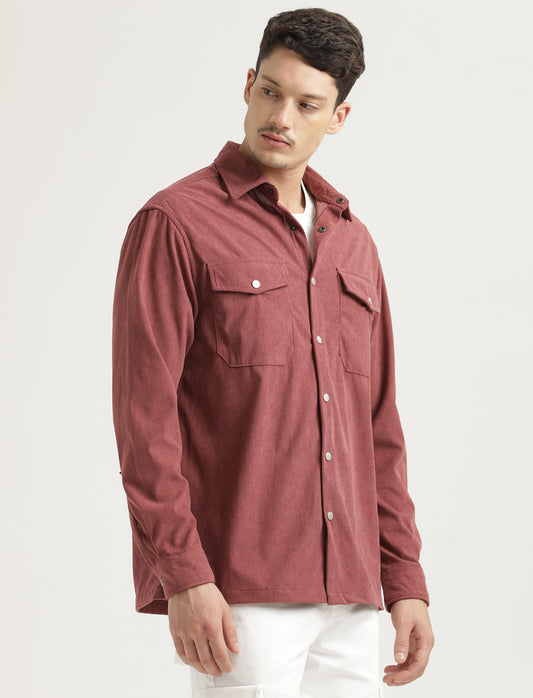 Corduroy Overshirt Magenta