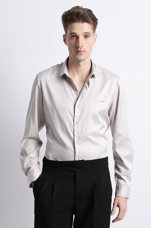 Smooth Satin Shirt Off White