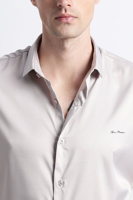 Smooth Satin Shirt Off White