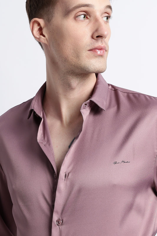 Smooth Satin Shirt Dk Pink