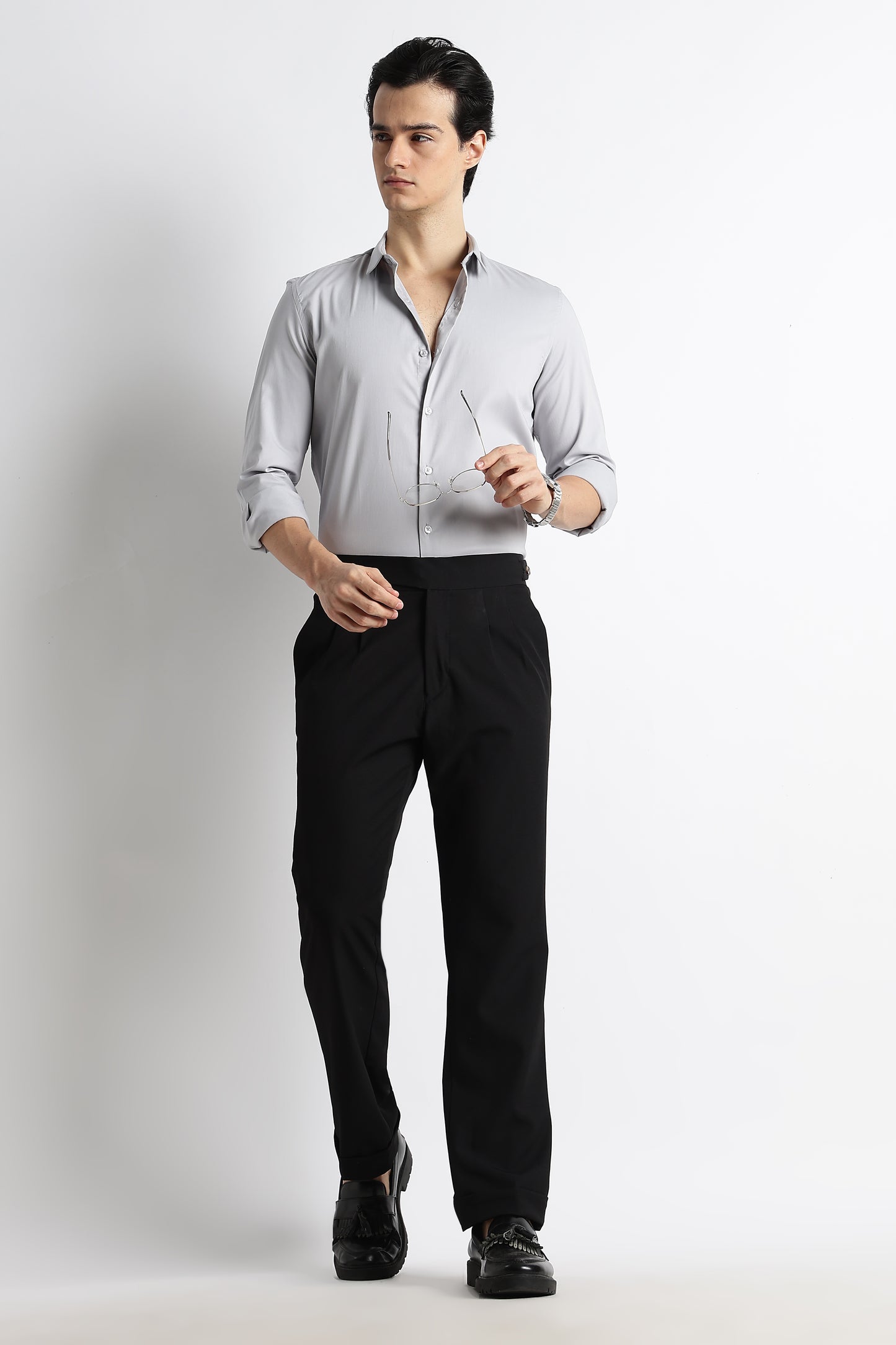 The Modern Essential Poly-Lycra Shirt Lt Grey