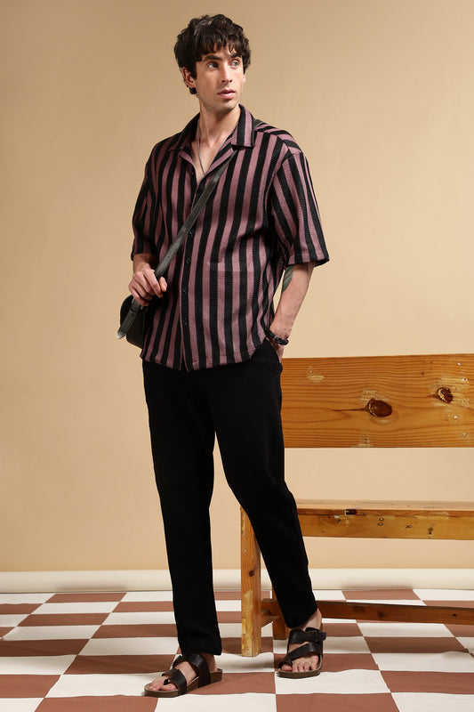 Loose Fit Drawcord Pants Black