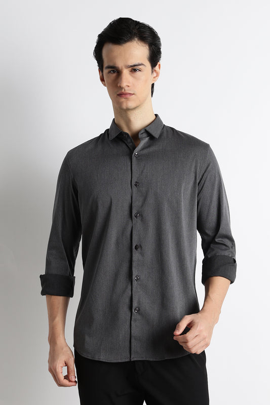 The Modern Essential Poly-Lycra Shirt Charcoal
