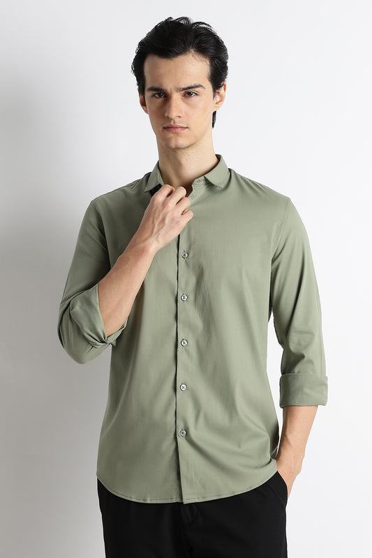 The Modern Essential Poly-Lycra Shirt Green