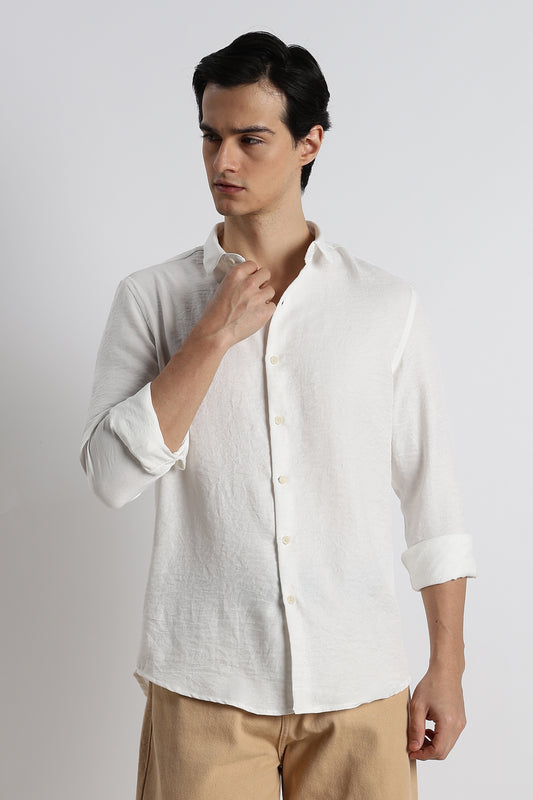 The Minimalist Linen Look Shirt White