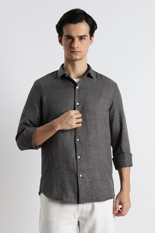 The Minimalist Linen Look Shirt Grey