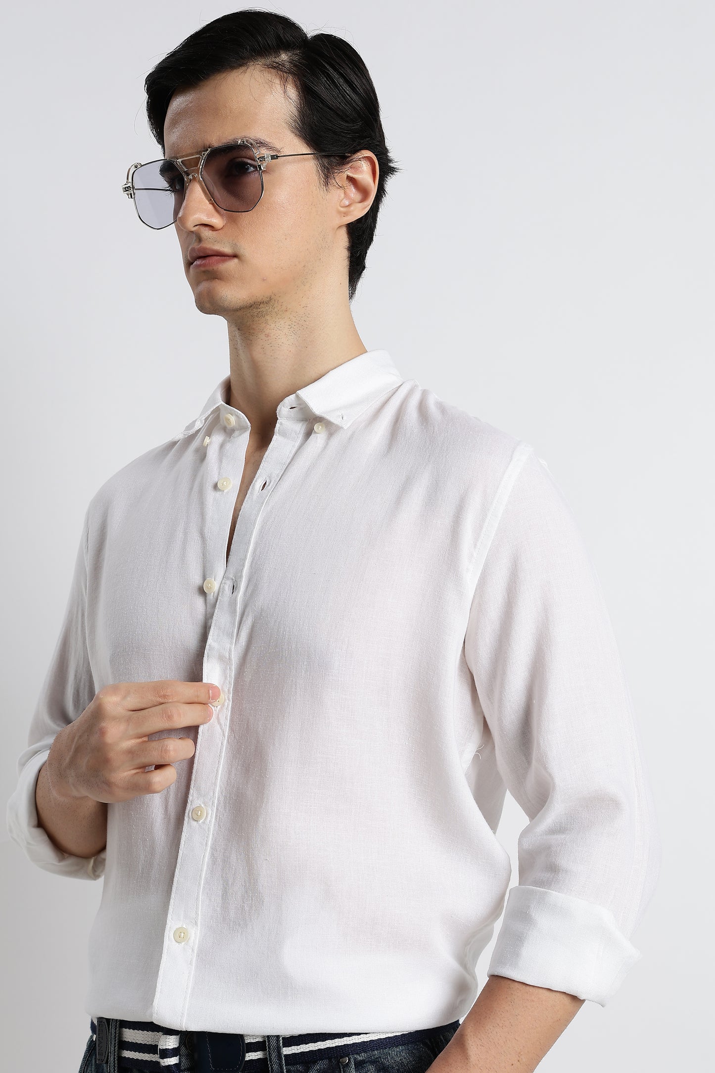 Minimal Linen Shirt White