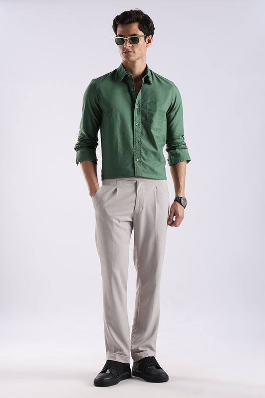 100% Cotton Oxford Solid Shirt Green