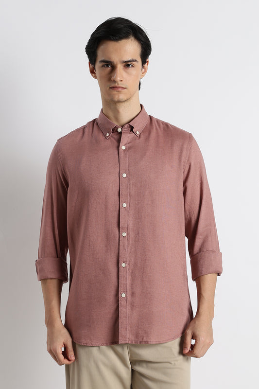 Minimal Linen Shirt Pink