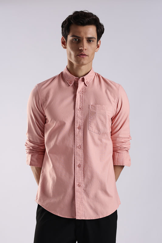 100% Cotton Oxford Solid Shirt Orange