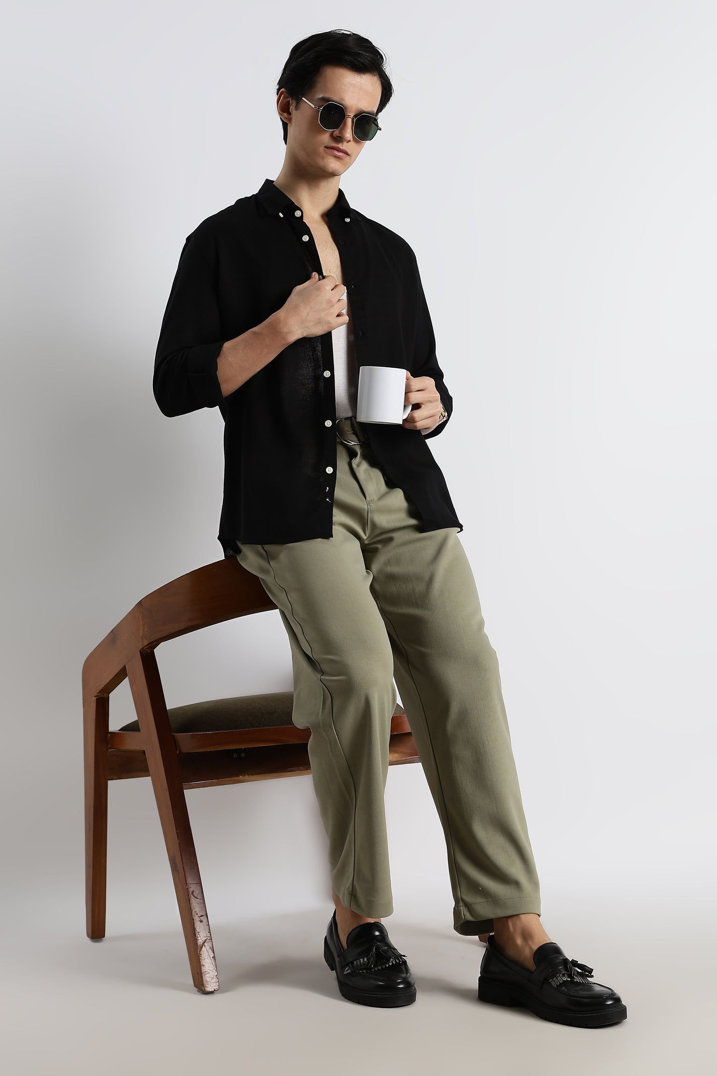 Relaxed Korean Fit Pants Olive