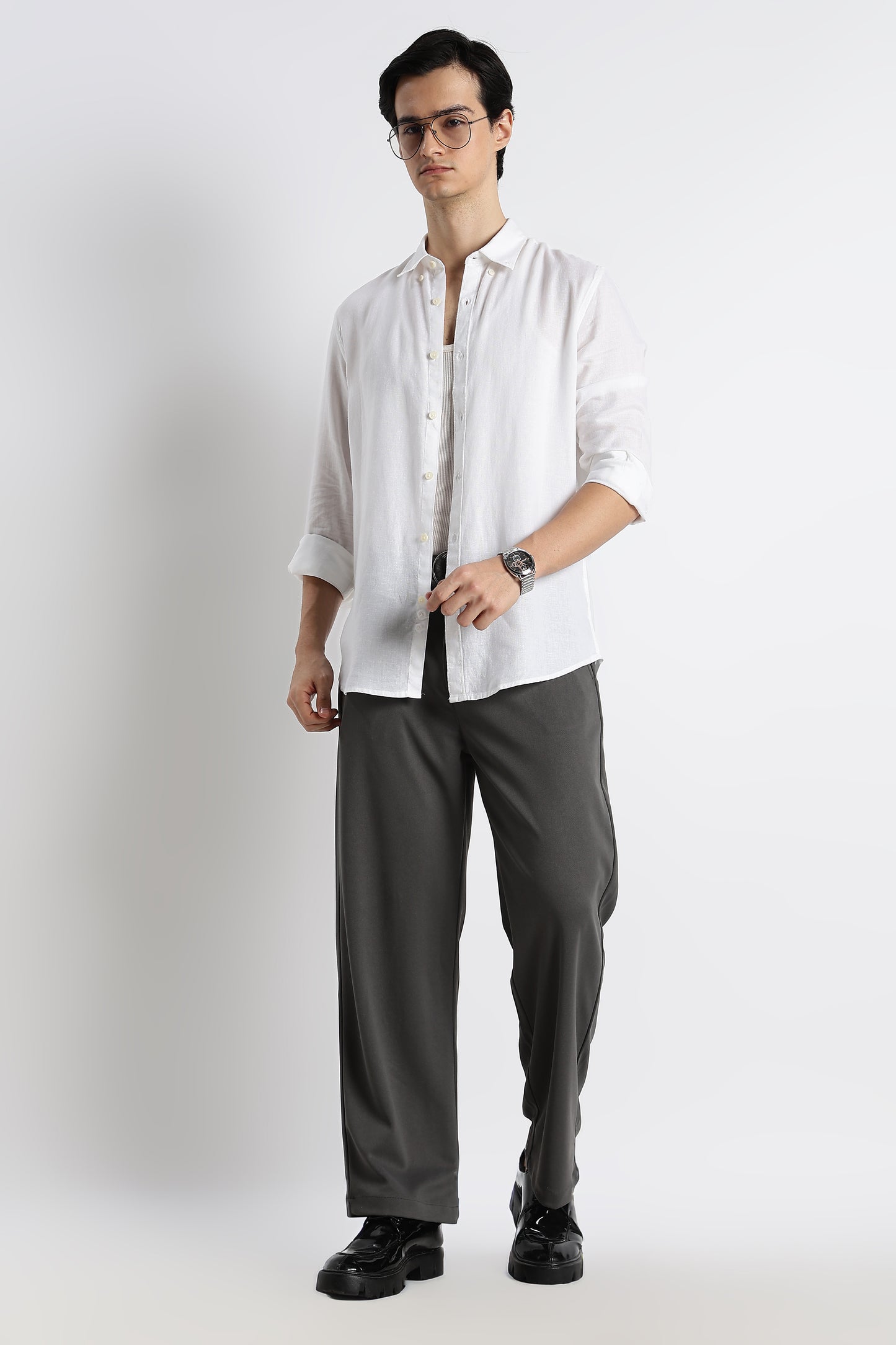 Relaxed Korean Fit Pants Dk Grey