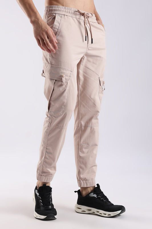 100% Cotton Slim Fit Cargo Pants Lt Pink