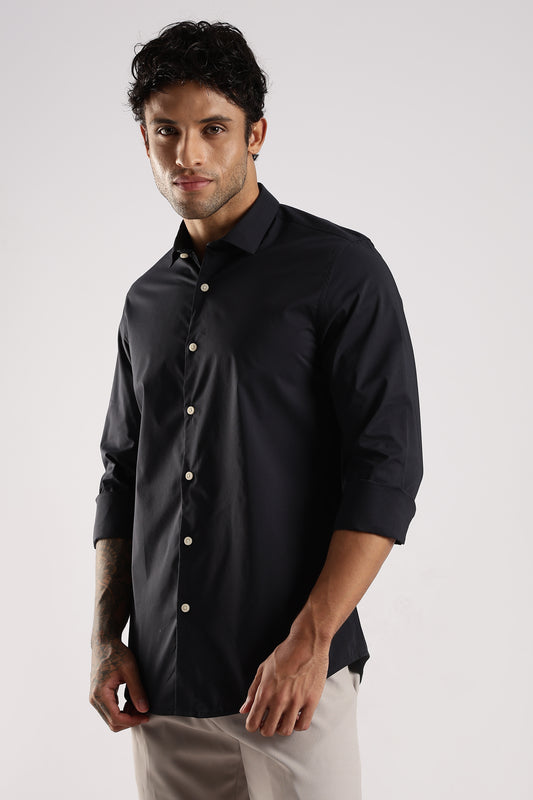 100% Cotton Slim Fit Shirt Navy
