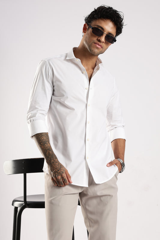 100% Cotton Slim Fit Shirt White