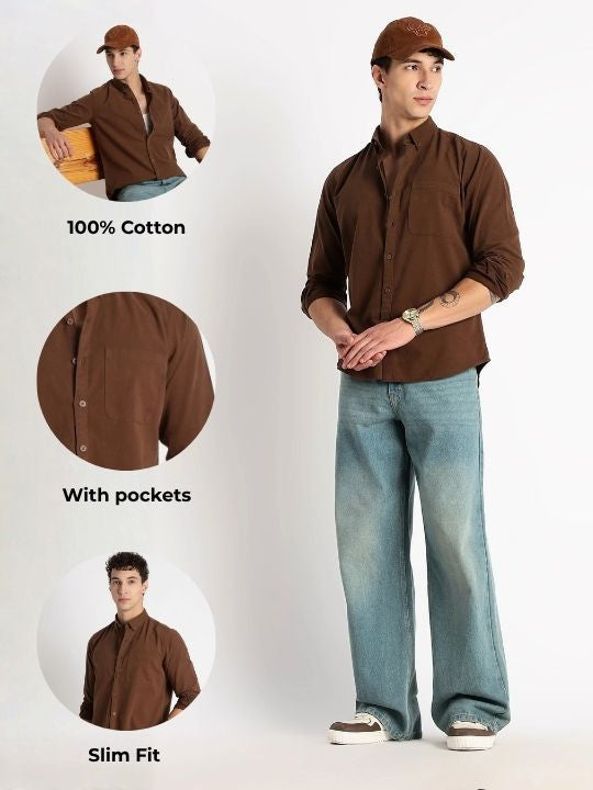 Everyday Essential Solid Shirt Dk Brown
