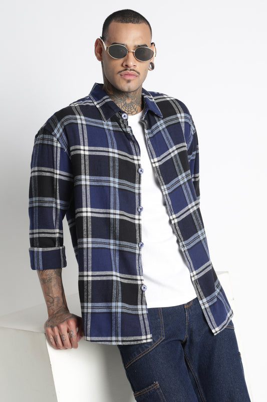 Brushed Check Casual Shirt Black