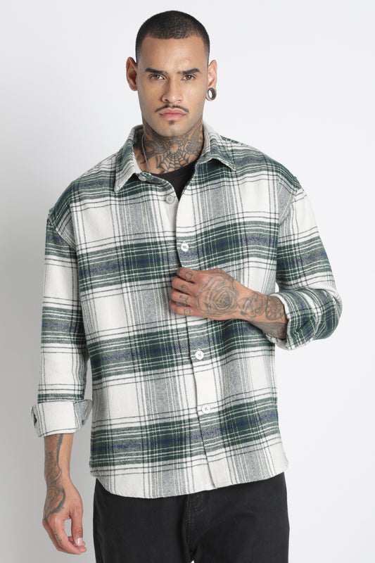 Brushed Check Casual Shirt Green