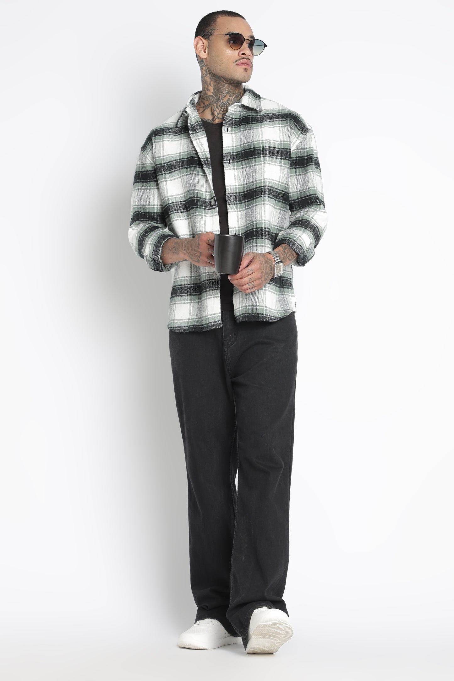 Brushed Check Casual Shirt Lt Green