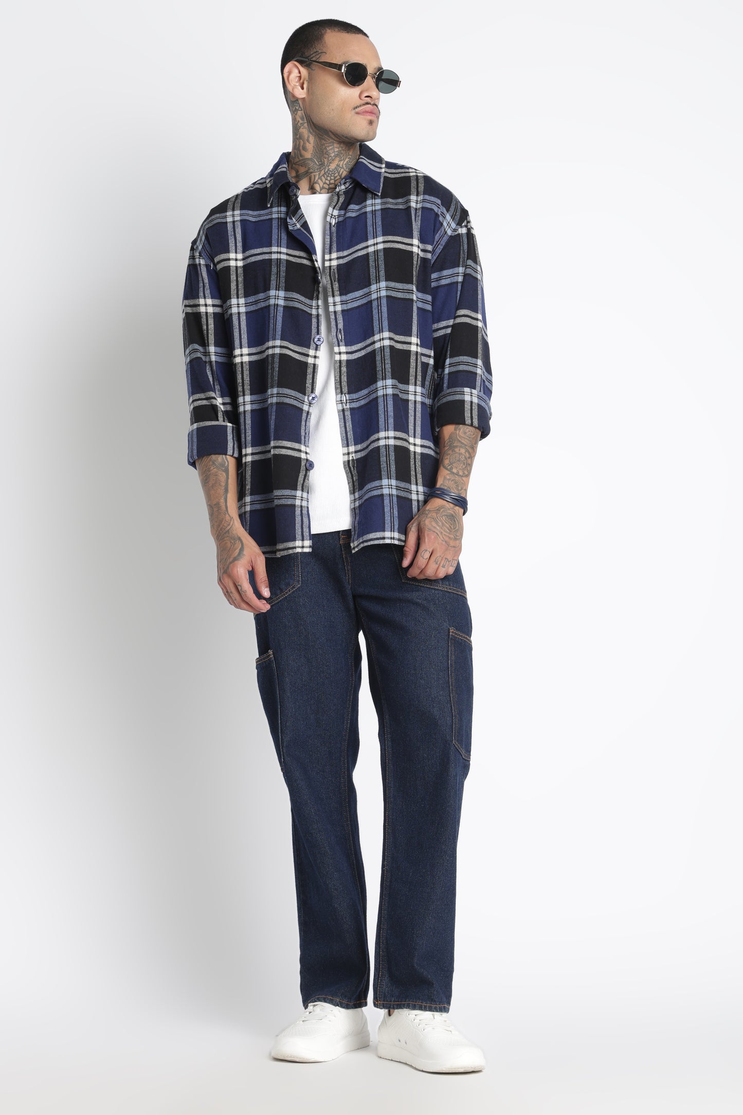 Brushed Check Casual Shirt Black