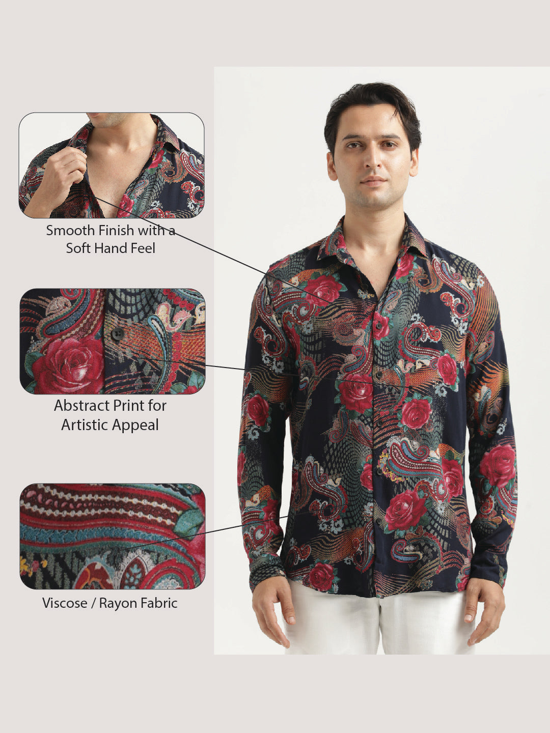 Printed Viscose Shirt Rose