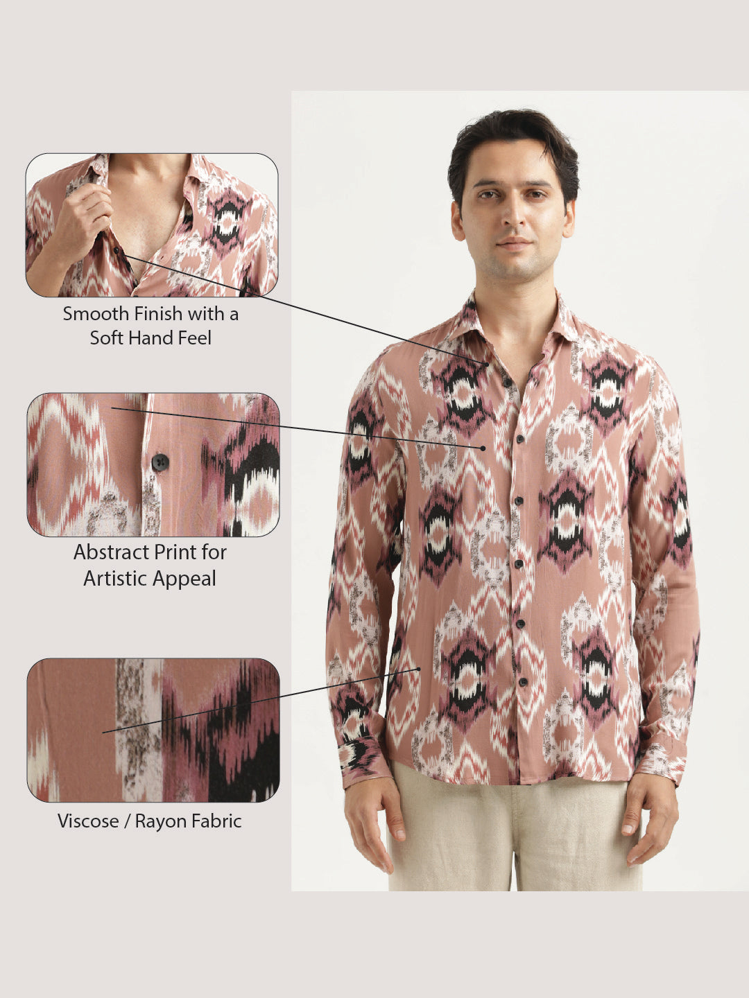 Printed Viscose Shirt Lt Pink