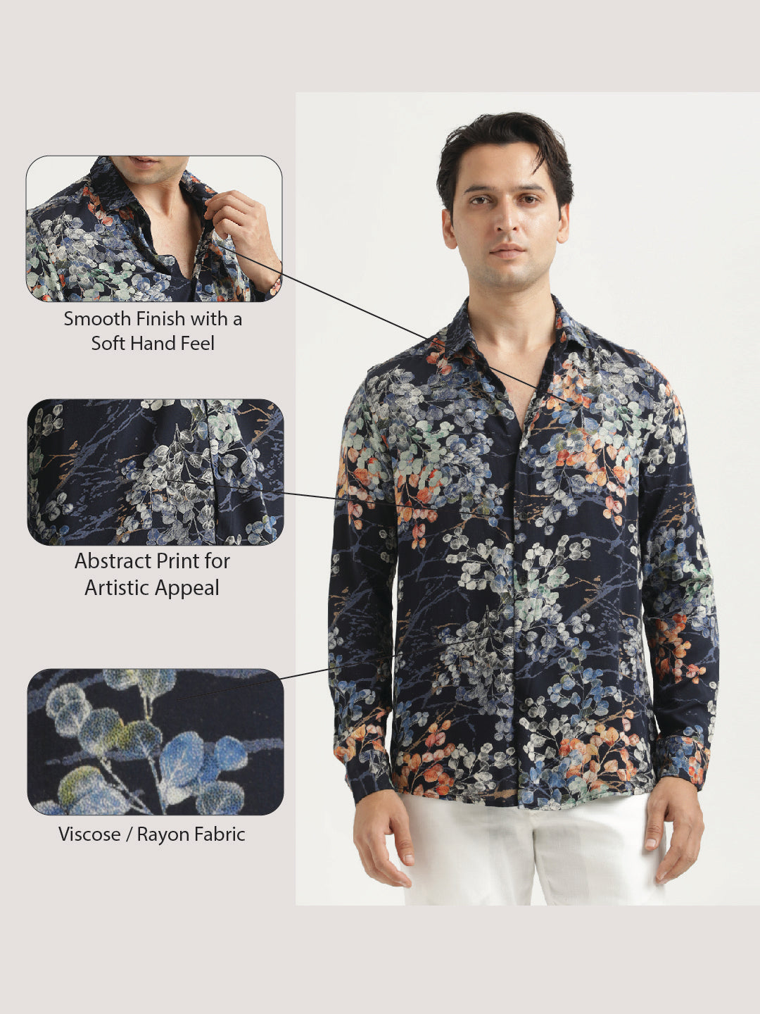 Printed Viscose Shirt Lt Blue