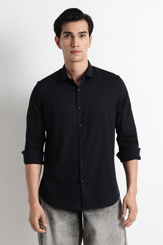 The Modern Essential Poly-Lycra Shirt Slate Black