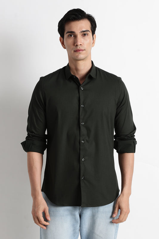 The Modern Essential Poly-Lycra Shirt Olive