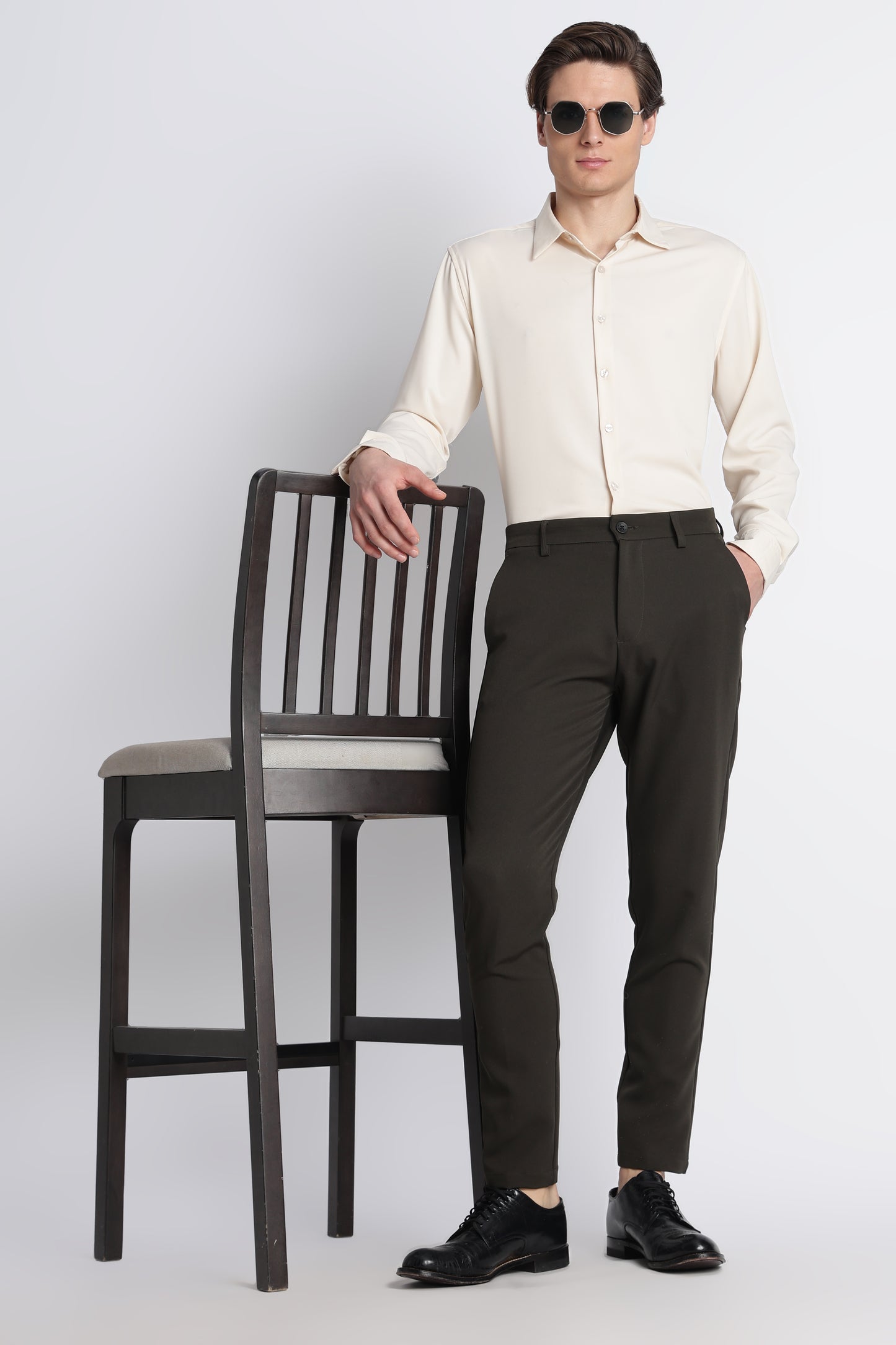 Modern Casual Trousers Green