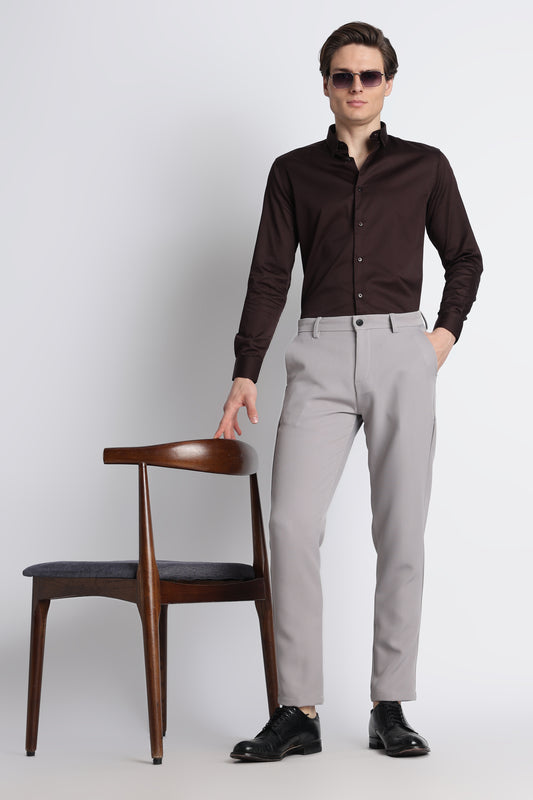Modern Casual Trousers Grey