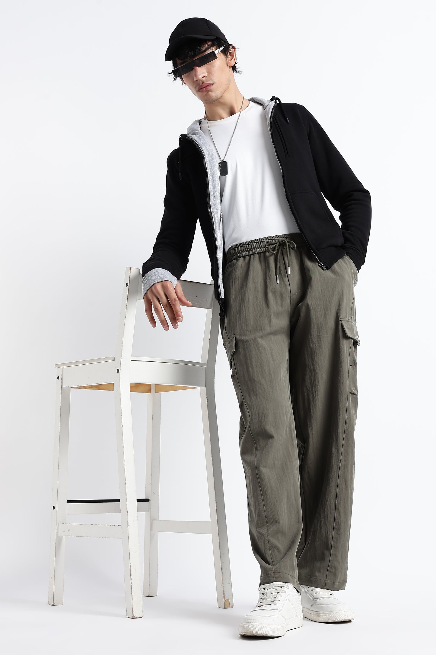Relaxed Utility Cargo Pants Olive Green