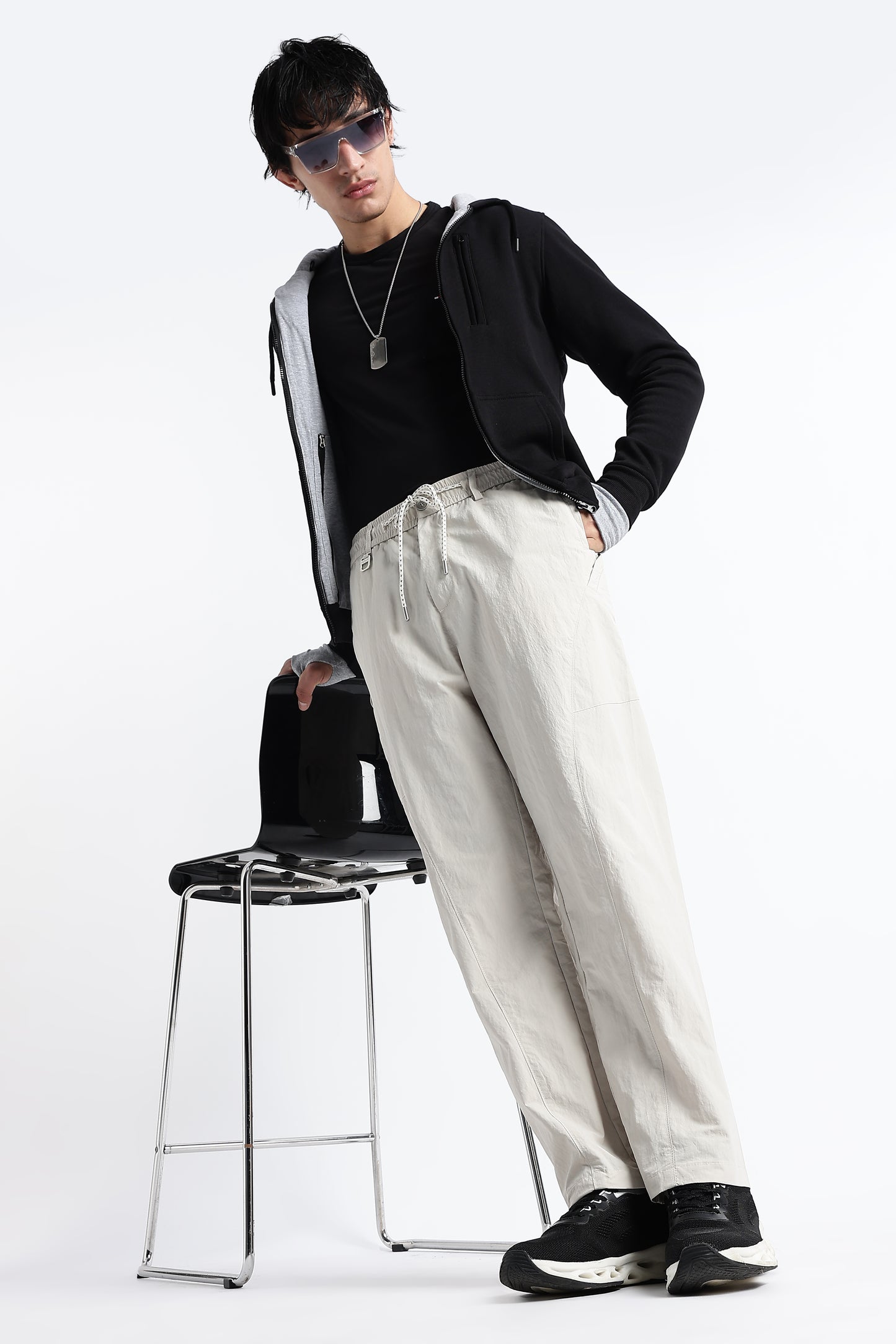 Streetwear Utility Drawcord Bottoms Cream