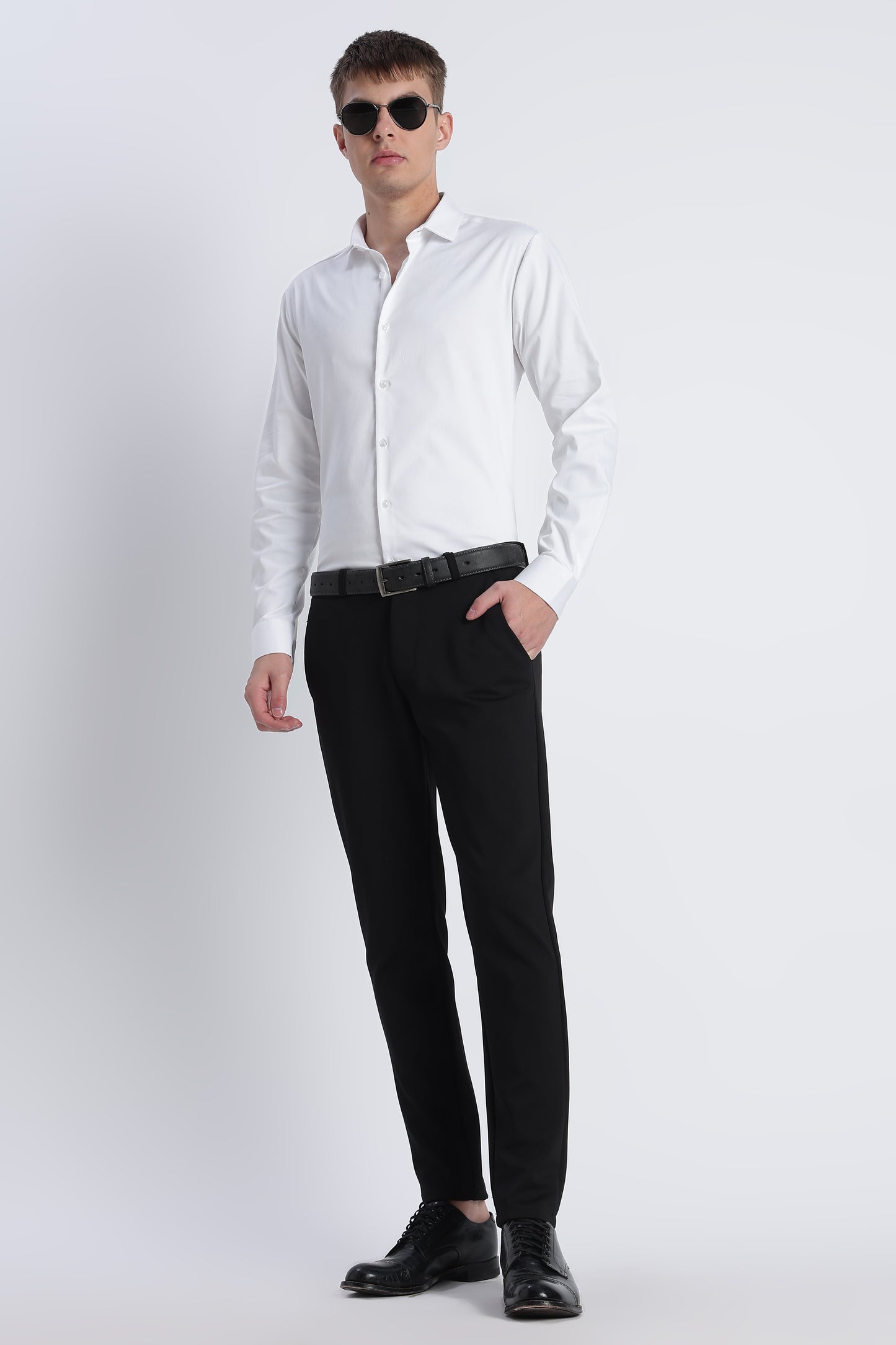 Refined Satin Finish Slim Fit Shirt White