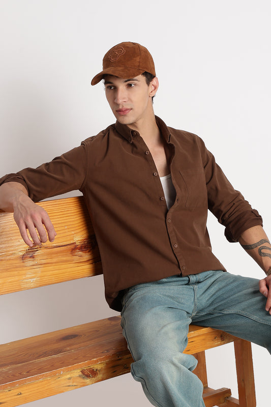Everyday Essential Solid Shirt Dk Brown