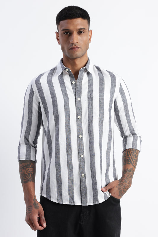 Classic Stripe Shirt Black White