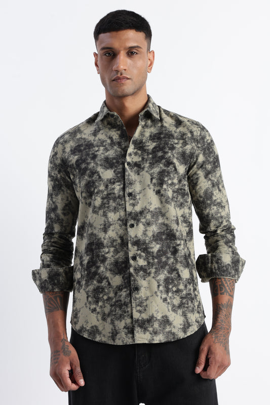 Cloud Print Shirt Lt Green