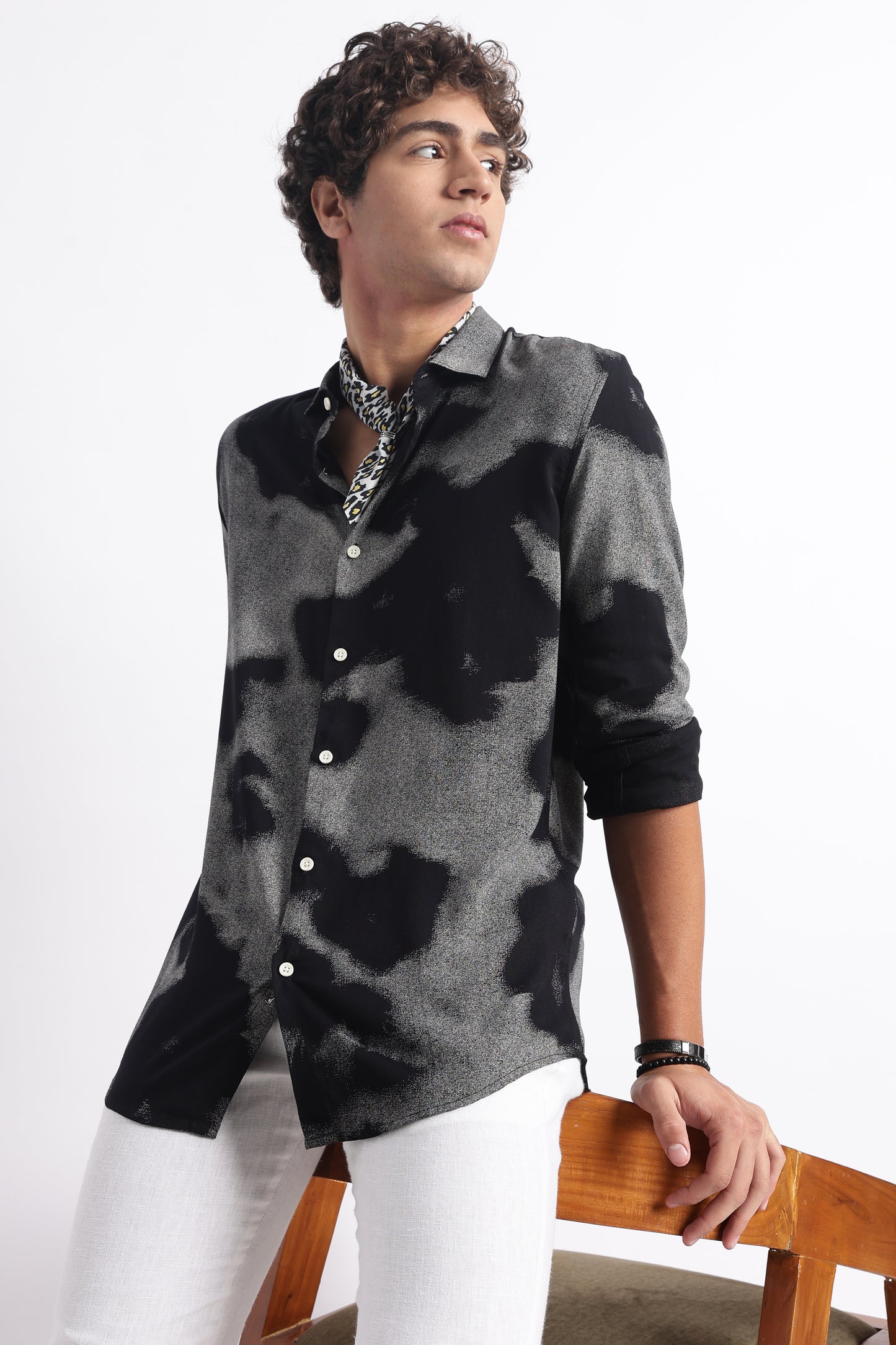 Modern Day Print Shirt Black
