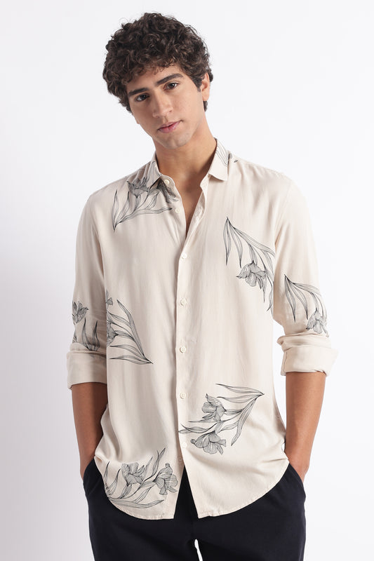 Modern Day Print Shirt Off White