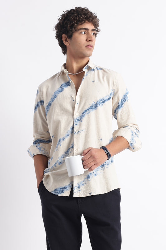 Modern Day Print Shirt Blue
