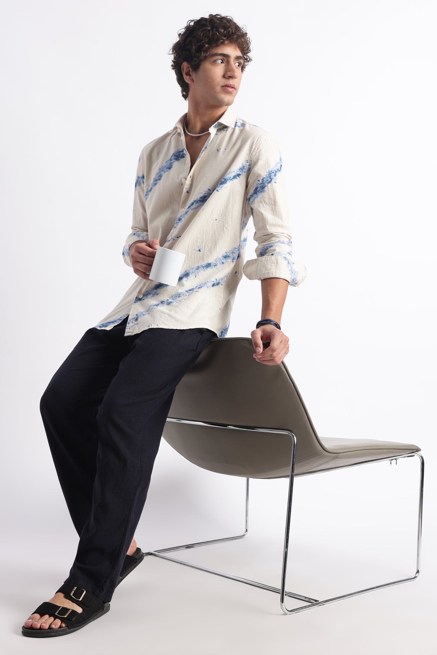 Modern Day Print Shirt Blue