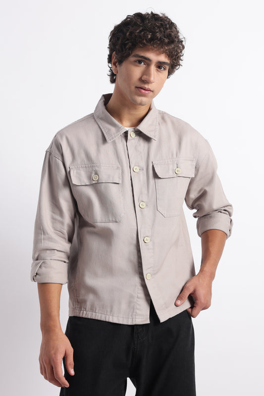 Everyday Layering Shacket Beige