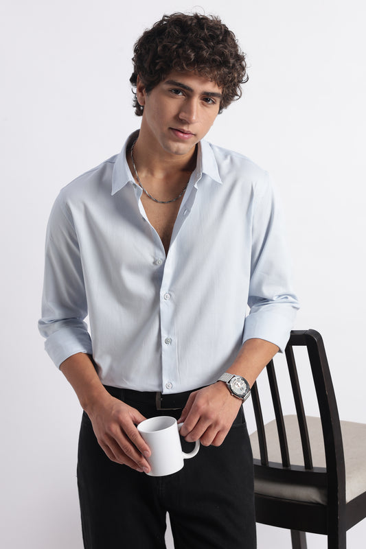 Classic Dobby Solid Shirt Blue